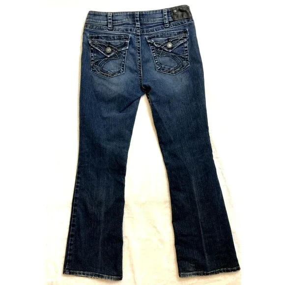 Silver Womens Suki Bootcut Jeans Sz11 30 x 30 Dark Wash Low Rise Actual 29x29 - Picture 2 of 10
